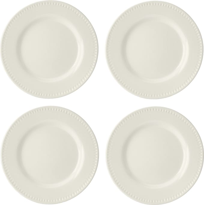 Mikasa - Bijgerechtsborden - Cranborne - Keramiek - Crème - Set van 4 - 21cm