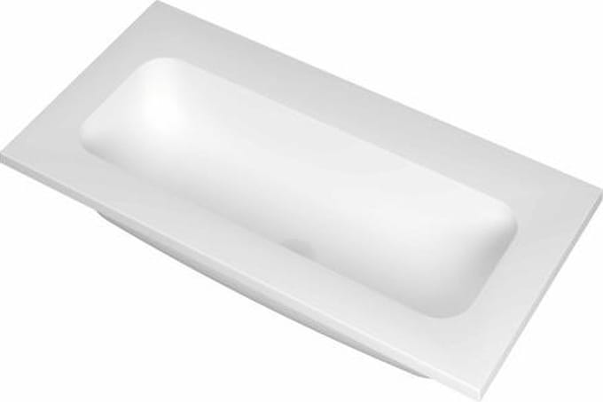 INK Reflekt polystone wastafel zonder kraangat 80 x 40 x 1,5 cm, mat wit