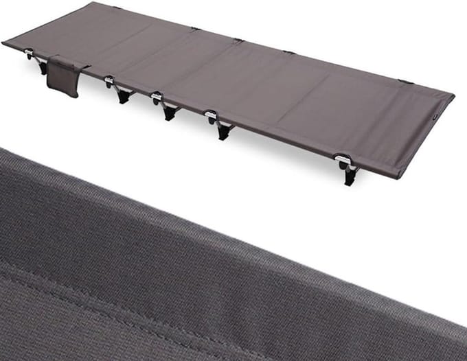 Opvouwbaar Campingbed - Kampeerbed Eenpersoons - Outdoor Rusten - 10 Steunpoten - 187 cm Lengte - Grijs