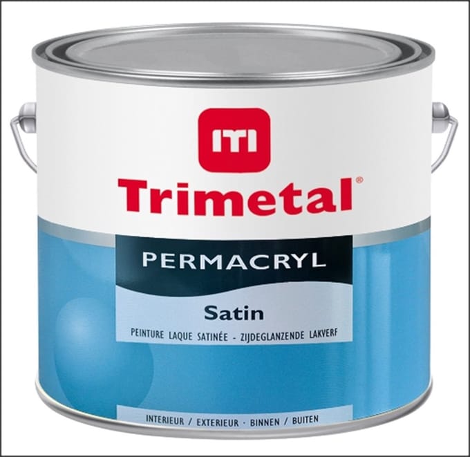 Trimetal Permacryl Satin - 10 l - 10 m²/l - Wit - Lak - Afwerkingslaag
