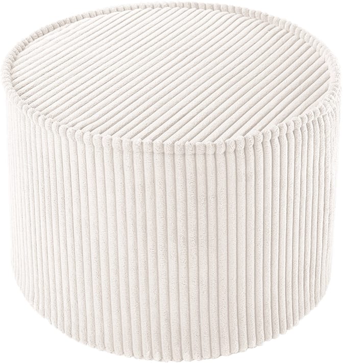 Wigiwama Corduroy Pouffe / Poef - Ø40x25cm - Marshmallow