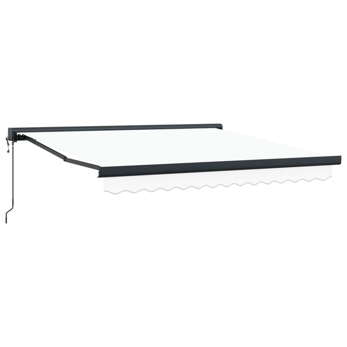 vidaXL - Uitschuifbare - luifel - Wit - 350 - x - 250 - x - 165 - cm - Stof - en - Metaal