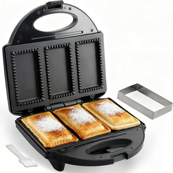 Mini Taart Maker - Apparaat Snacks - Snacks Maken - Non-stick Oppervlak - 3 Stuks - Zwart