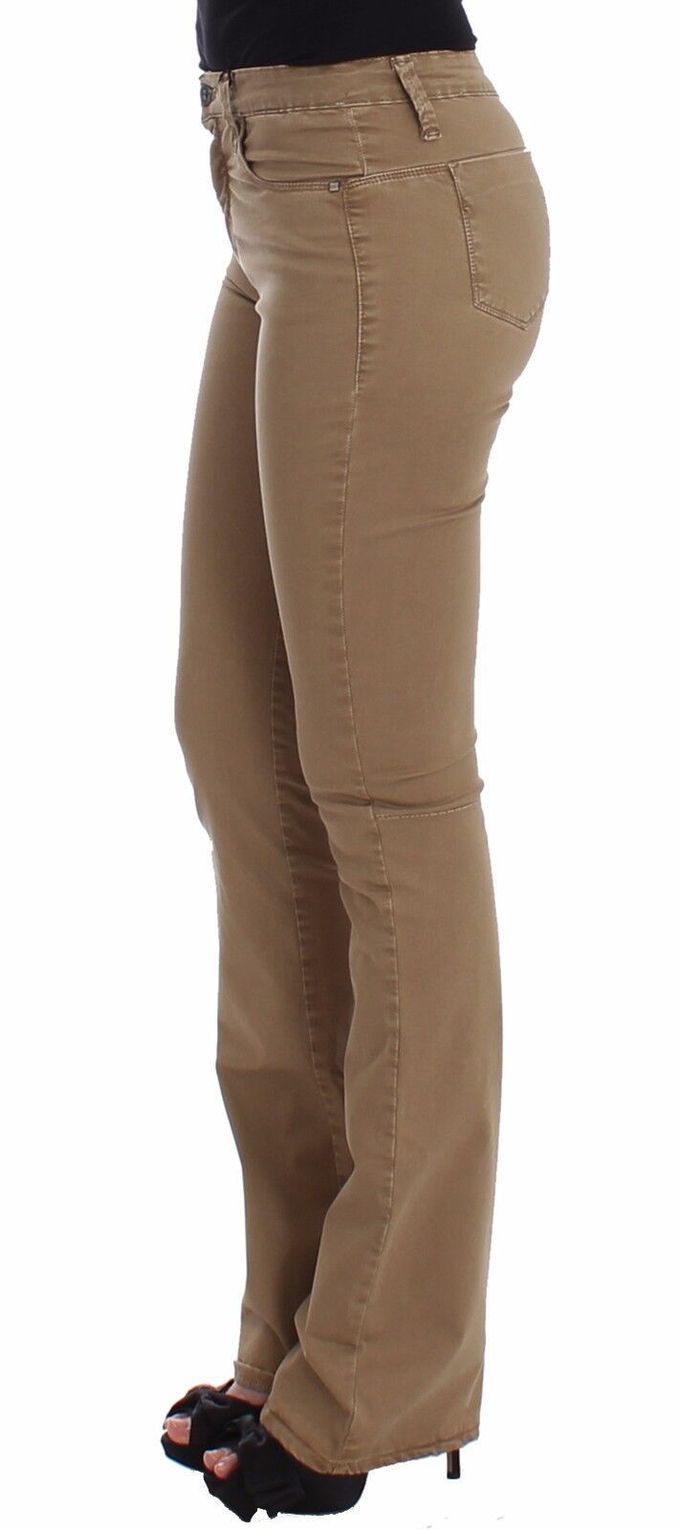 Costume National Beigekleurige Rechte Denim Broek Stretch Jeans