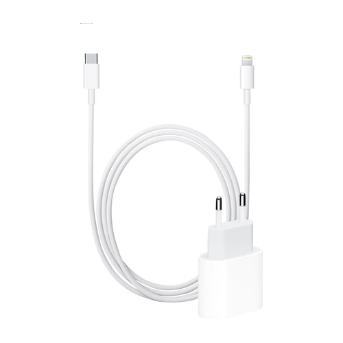 Snellader met adapter geschikt voor Apple geschikt voor Apple iPhone en iPad 20 W + Lightning Kabel - Oplader - Wit - USB C