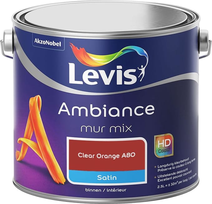 Levis - Ambiance Mur Satin Mix - Clear Orange A80 - Mengverf - 2,5 L