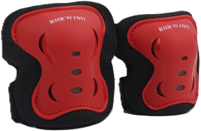 Kinderbescherming set Kick'n'Roll - Knie en Elleboog - Verstelbaar - Rood