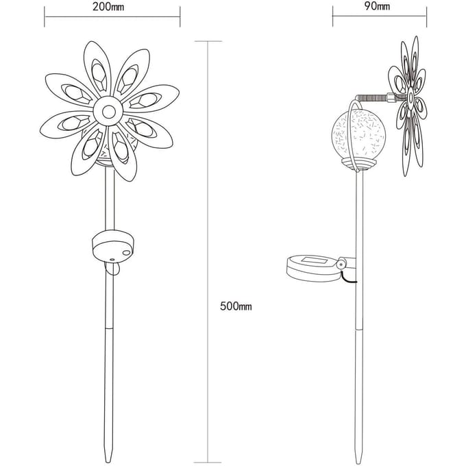 Globo LED grondspies lamp 36576, roestbruin, metaal, glas