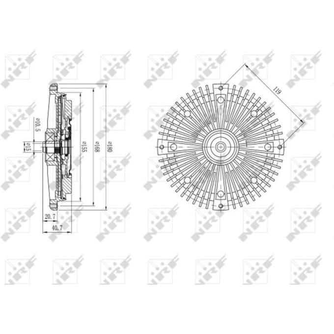 Koppeling, radiatorventilator NRF 49588
