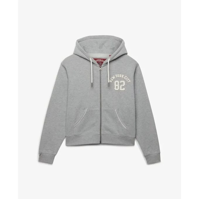 Superdry Athletic Essentials Relaxed Crop Sweatshirt Met Rits Grijs M Vrouw