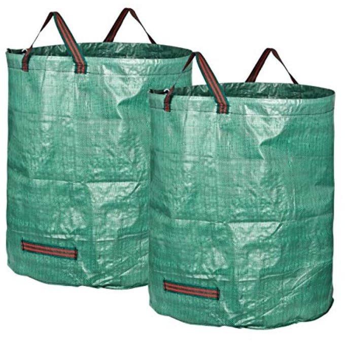 Set van 2 tuinafvalzakken 272 liter - stevig polypropyleen (PP) 150g/m² - 4 handgrepen - waterafstotend