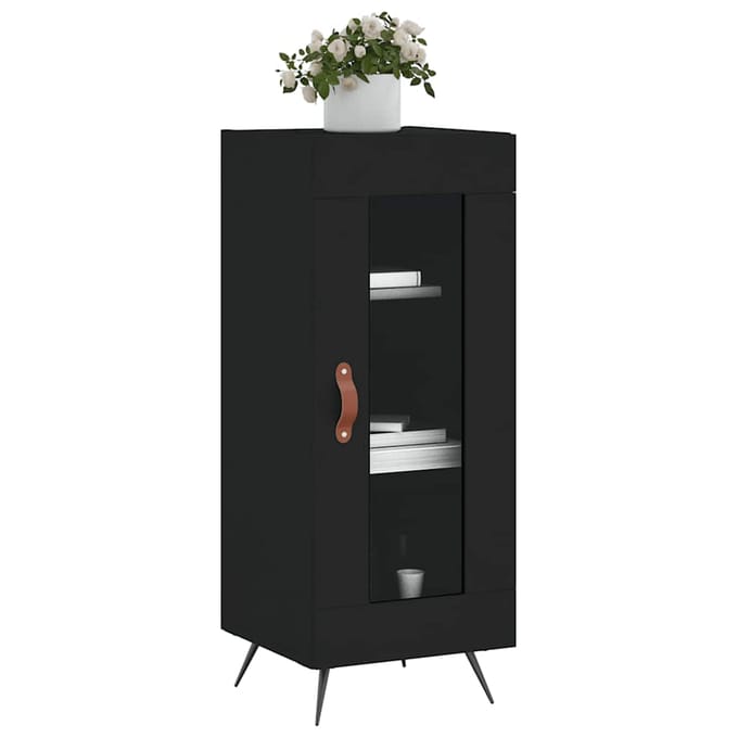 vidaXL - Dressoir - 34,5x34x90 - cm - bewerkt - hout - zwart