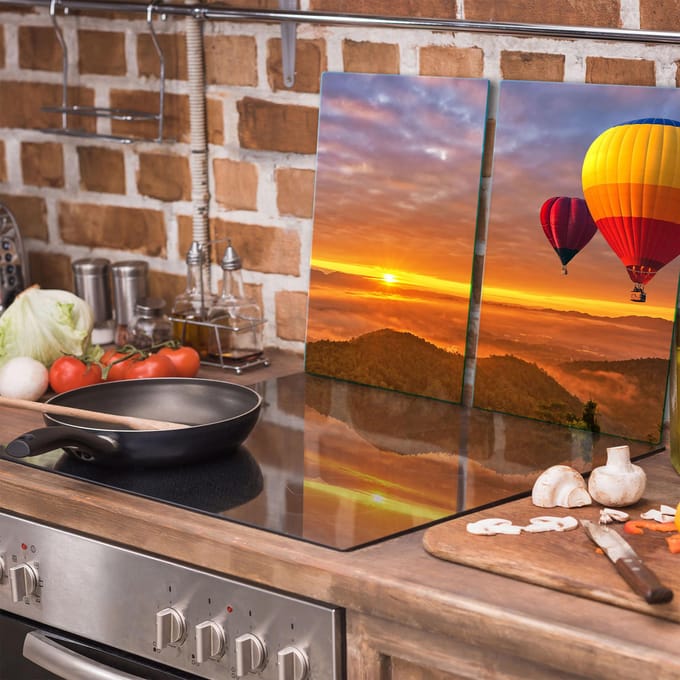 TMK ArtDeko Snijplank - Glas - 2x 30x52 - Kleurig - Landschap