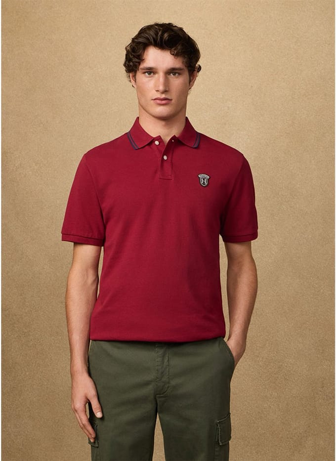Hackett Heritage Badge Korte Mouw Poloshirt Rood S Man
