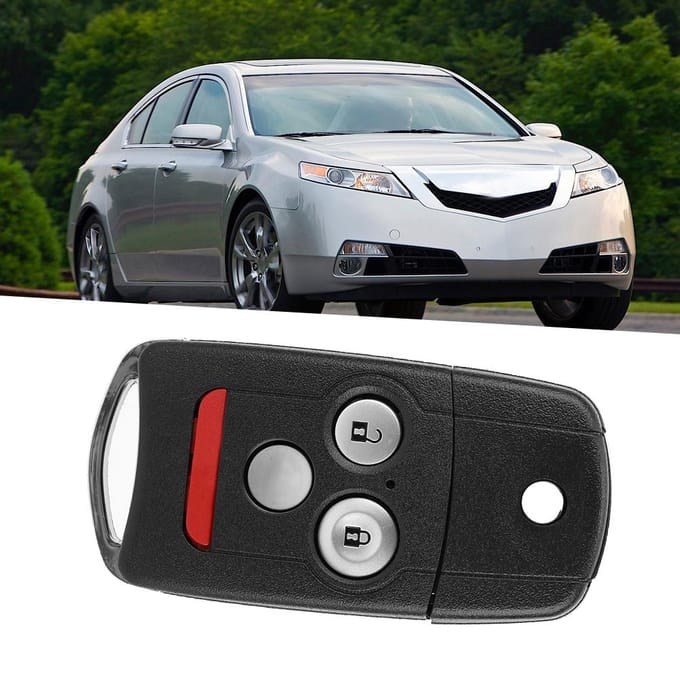 3+1 Knop Auto Sleutelloze Afstandsbediening Klapsleutel Fob Hoes Cover Shell Geschikt voor Acura TL gray