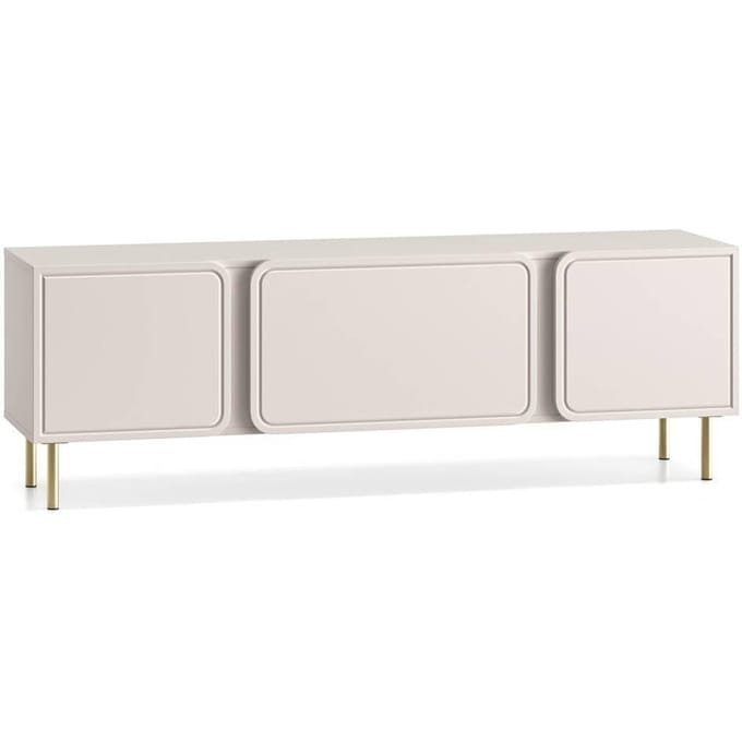Selsey Loppa – TV-meubel 2-deurs met klep, kasjmierbeige, 160 cm