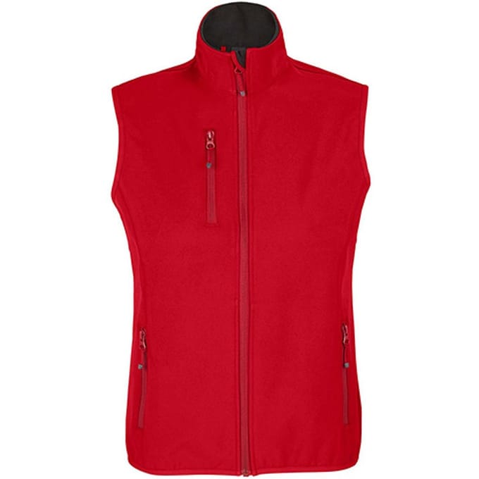 SOLS Dames/Dames Falcon Bodywarmer Softshell met rits (Peperrood)