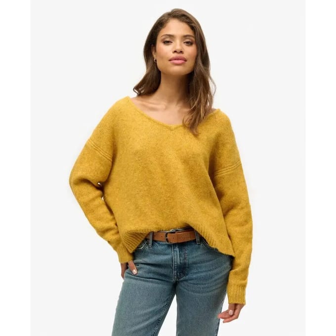 Oversized V-hals pull voor dames Superdry