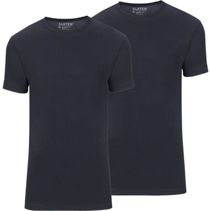 Slater 2-pack T-shirt Basic Extra Lang O-neck Donkerblauw (navy) - Maat 3XL - Heren - Extra lange T-shirts