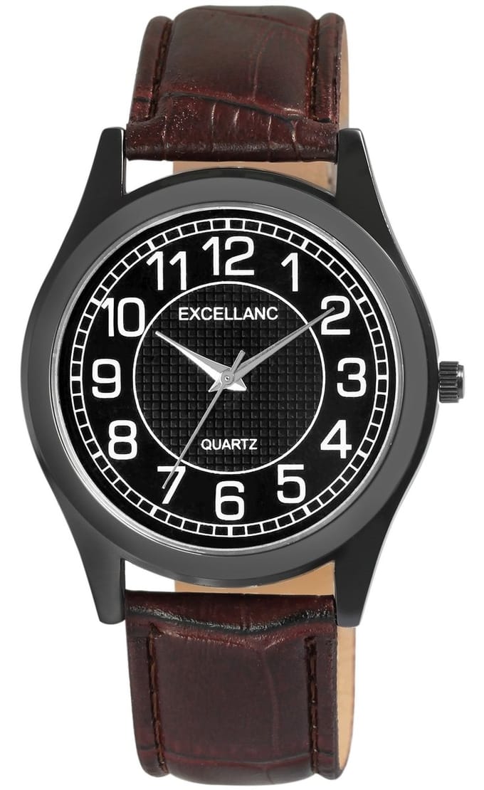 EXCELLANC Herenhorloge Imitatieleer Mineralglas