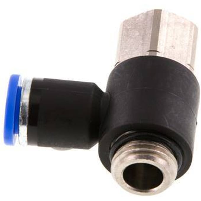 8mm x G1/4'' Elbow Messing/PA 66 Insteekfitting Buitendraad Binnendraad NBR [2 Stuks]