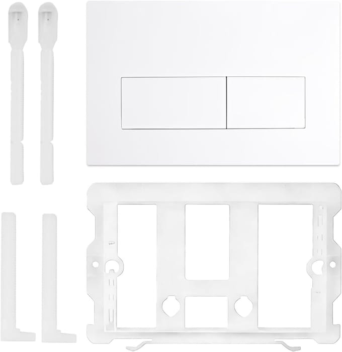Drukplaat Toilet - Spoelplaat - Dubbel Spoelen - Stil Spoelproces - 165 x 245 mm - Wit