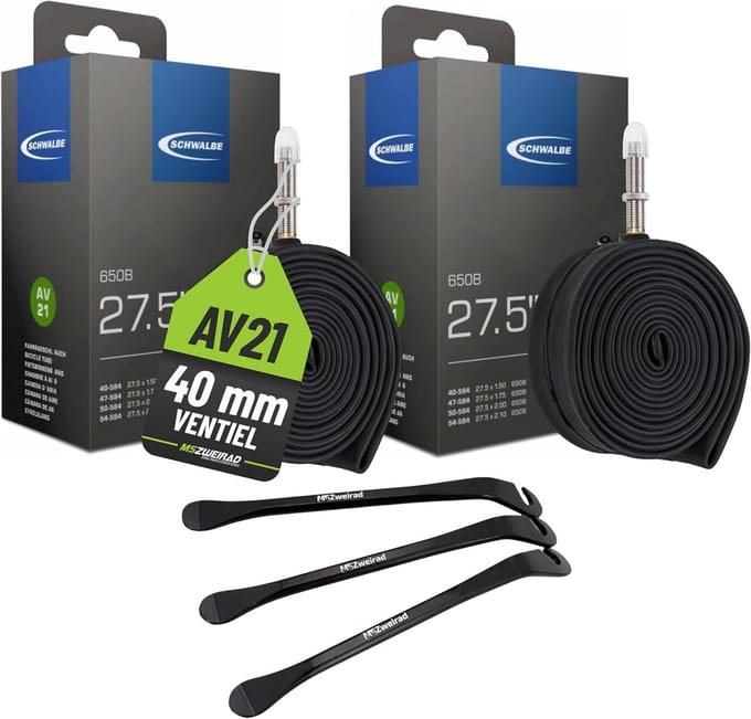 Set van 2 Binnenbanden 27.5 inch met 3 Tyre Levers