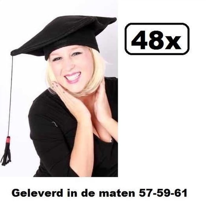 48x Geslaagd muts stof maat 57-59-61