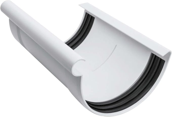 Goot Connector - Halfronde Verbinding - Dakgoot Dichten - UV Bestendig Plastic - 100mm - Wit