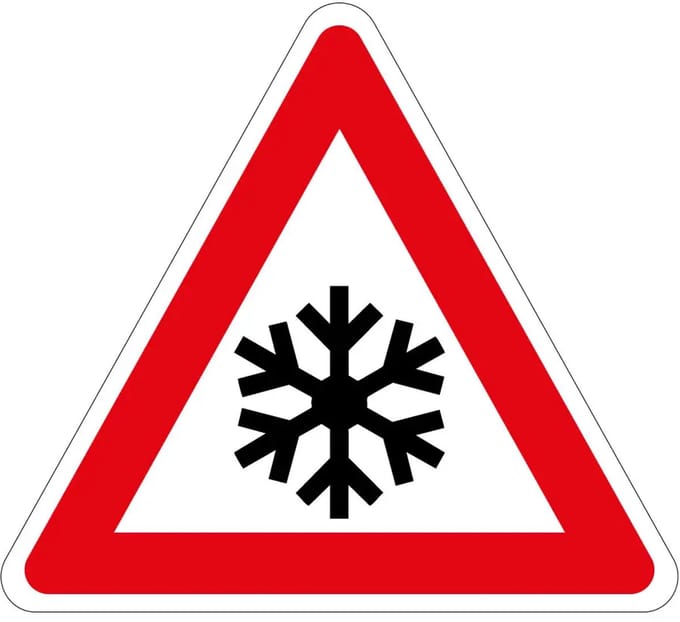 Sneeuw bord - J36 | gecoat dibond materiaal | 40 cm