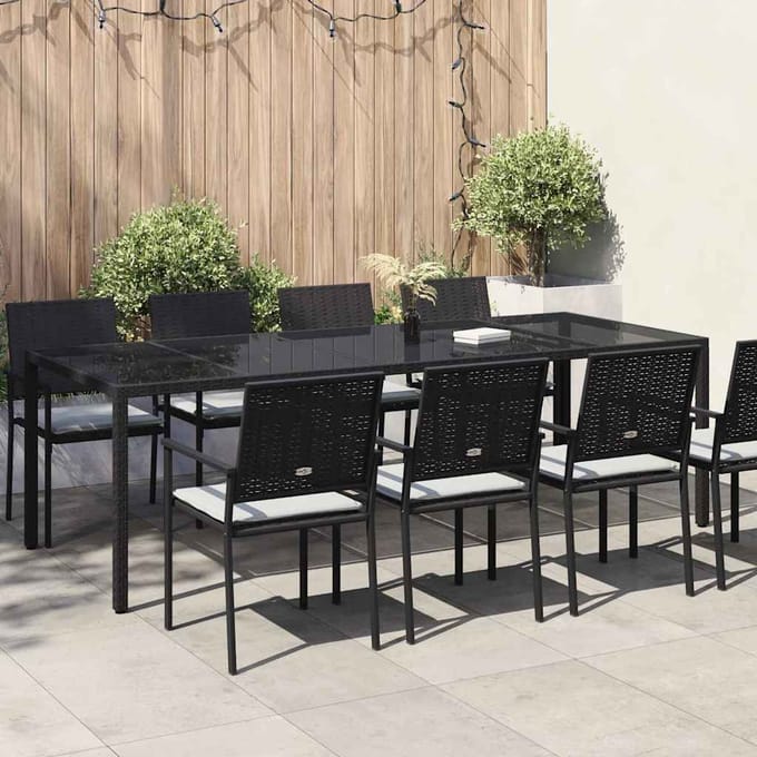 vidaXL Tuin Tafel Puur Zwart 250 x 100 x 75 cm poly rattan