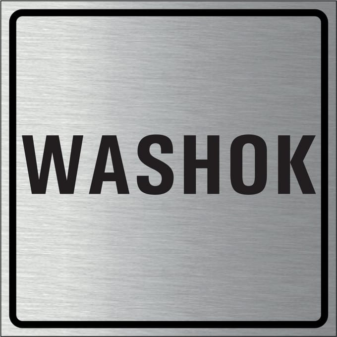 Washok bordje, geborsteld aluminium 100 x 100 mm