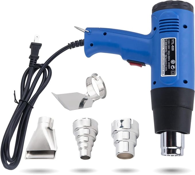 Warmtepistool Kit - Heteluchtblazer Krimper - Verf Strippen - Variabele Temperatuur - 2000 W - Grijs
