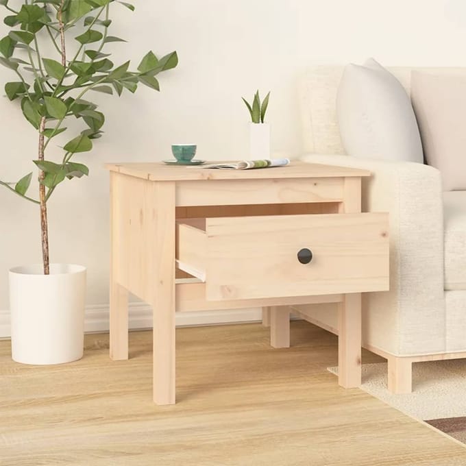 vidaXL - Bijzettafel - 50x50x49 - cm - massief - grenenhout