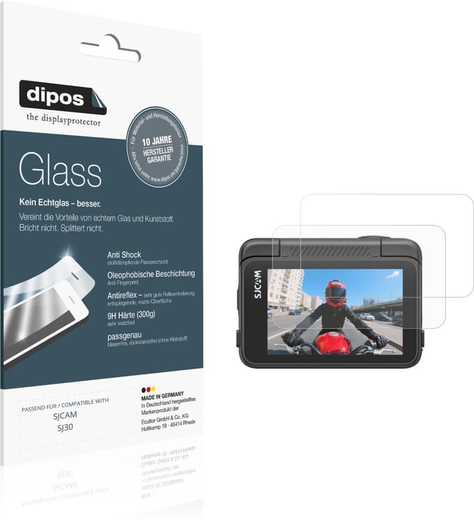 dipos – 2x Matte Pantserfolie geschikt voor SJCAM SJ30 | 9H Screenprotector