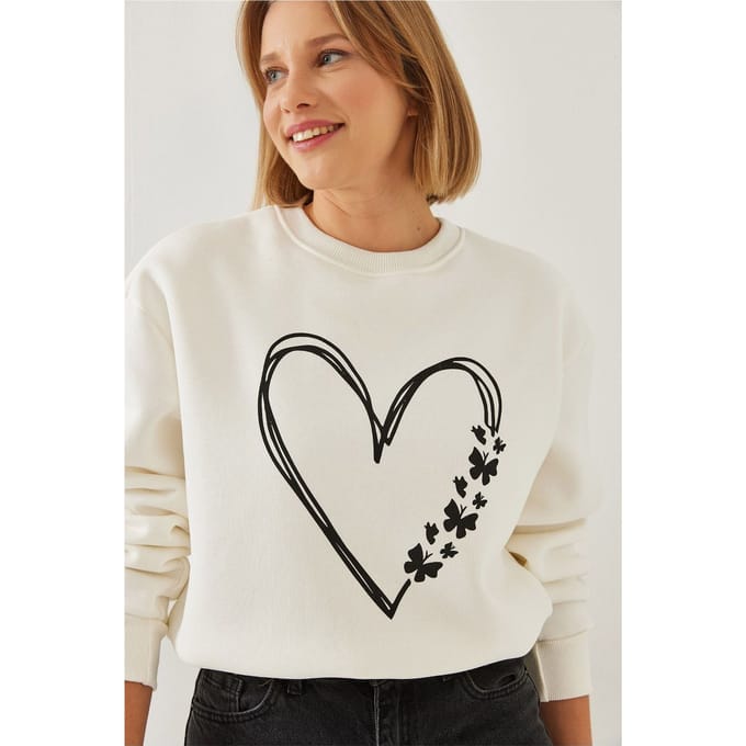Bedrukte Casual Crewneck Sweatshirt