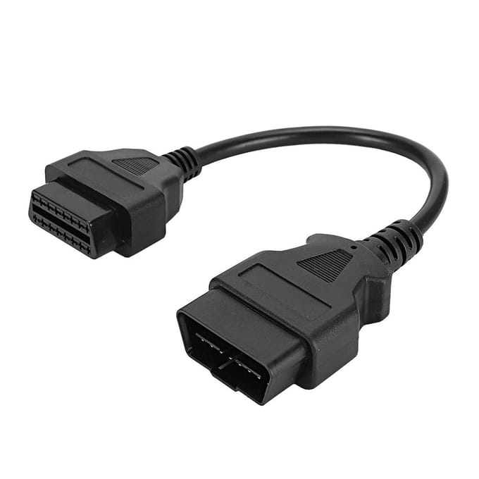 OBD 16Pin 0.3m0.98ft Mannelijk naar Vrouwelijk Verlengsnoer Diagnostische Adapter Connector gray