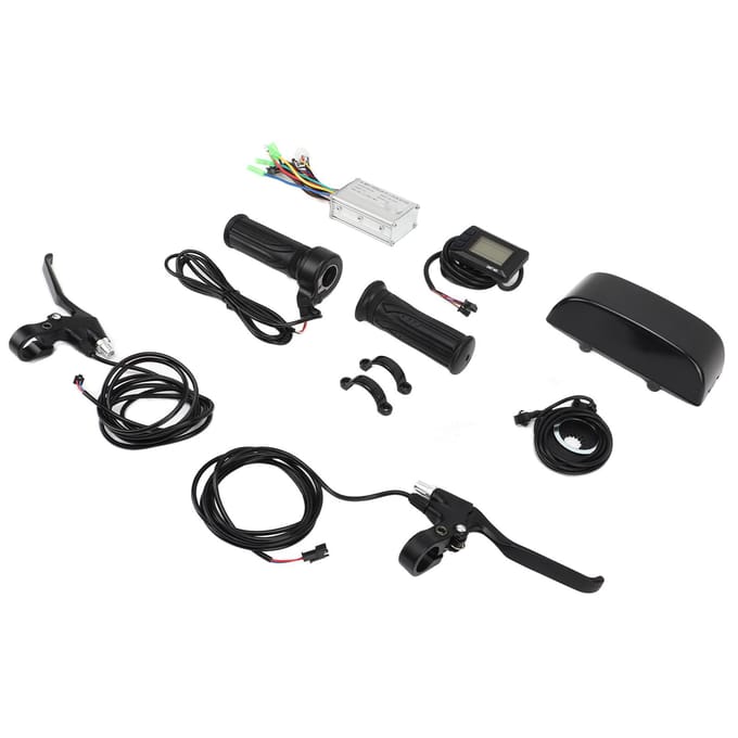 Elektrische Fiets Conversie Kit 15A Controller Waterdicht M3 Display Gashendel Stuur PAS Remhendel Kit black