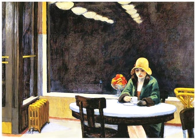 Kunstdruk Edward Hopper Automat 1927 40x30cm