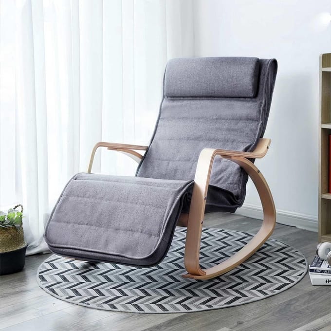 Schommelstoel - Relax Fauteuil - Comfortabel - Grijs