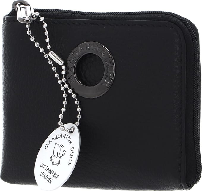 MANDARINA DUCK Leren Portemonnee Mellow Leather Wallet Nero Zwart