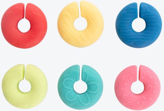 Dotz set van 6 glasmarkers uit silicone donut