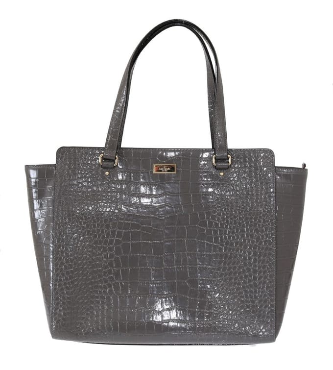 Kate Spade Grijze Croco Geëmbossede Leren Elissa Bristol Drive Tote Handtas