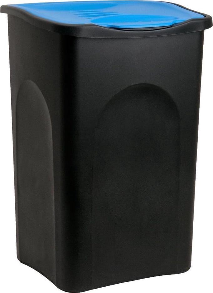 Vuilnisbak - 50L - 56x37x39cm - Zwart Blauw