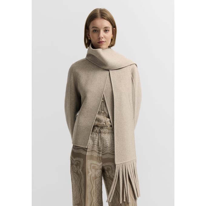 Bugatti Damen Blazer Doubleface-sjaal van wolmix