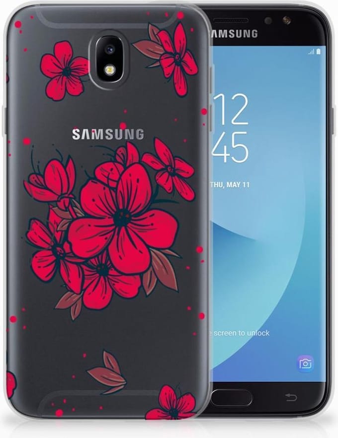 Back Cover voor Samsung Galaxy J7 2017 | J7 Pro TPU Case Blossom Red