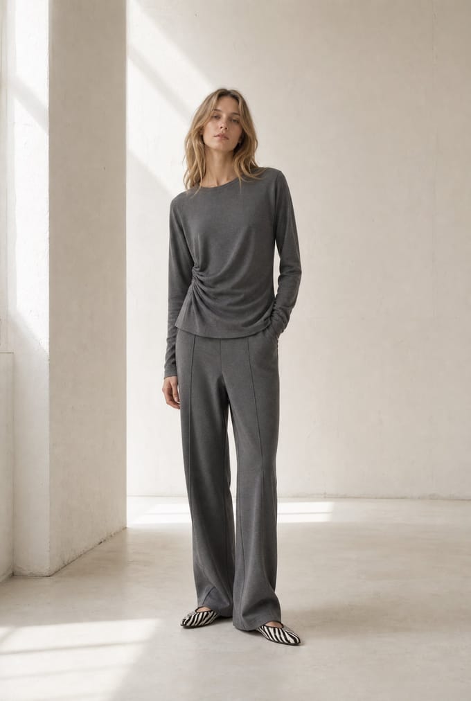 Ari cotton top | Grey Melange - Grey Melange / S