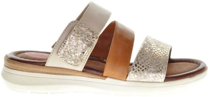 Jana Gouden Cognac Lederen Slipper Comfort maat 36