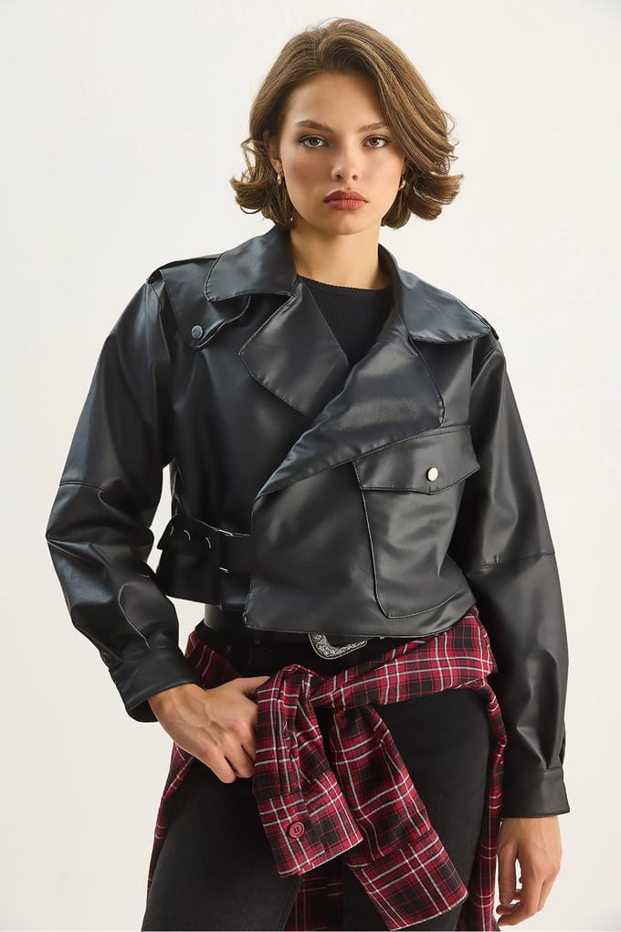 Oversized Crop Neplederen Jas