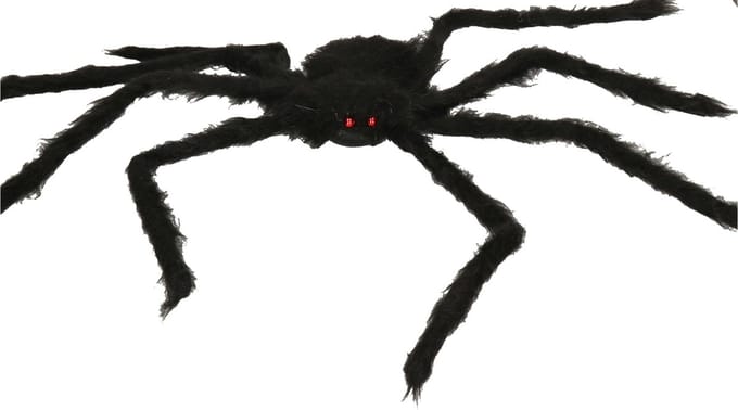 Fiestas Horror spin groot - Halloween decoratie/versiering - zwart - 70 cm- Griezelige thema accessoires